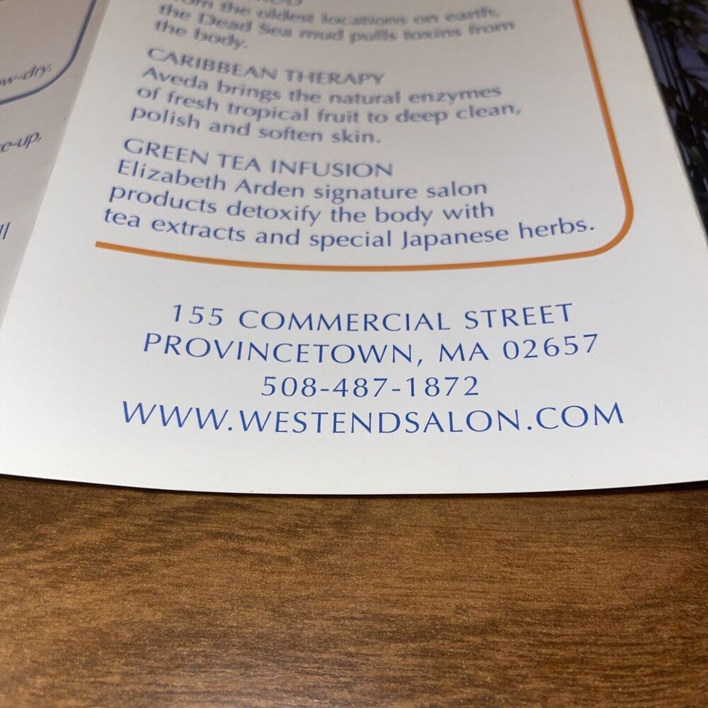 Mid-2000s Brochure West End Salon And Spa Provincetown Massachusetts Services - Picture 5 of 6